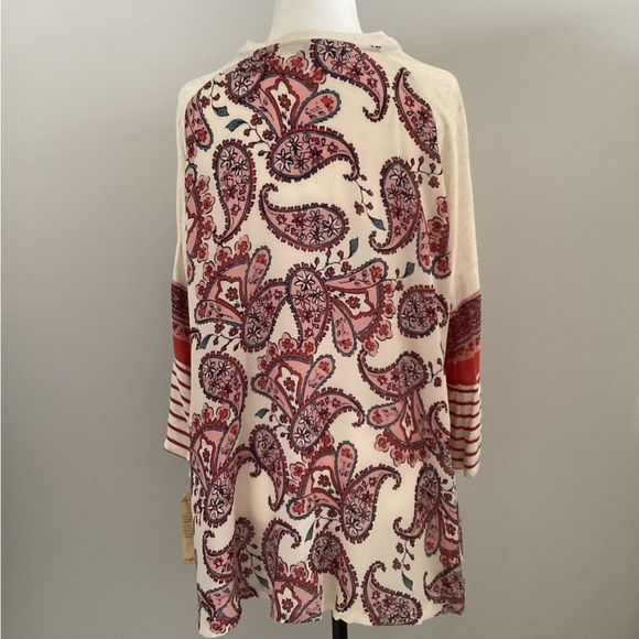 NWT Democracy Paisley Linen Blend Tunic, Size L - Picture 2 of 7